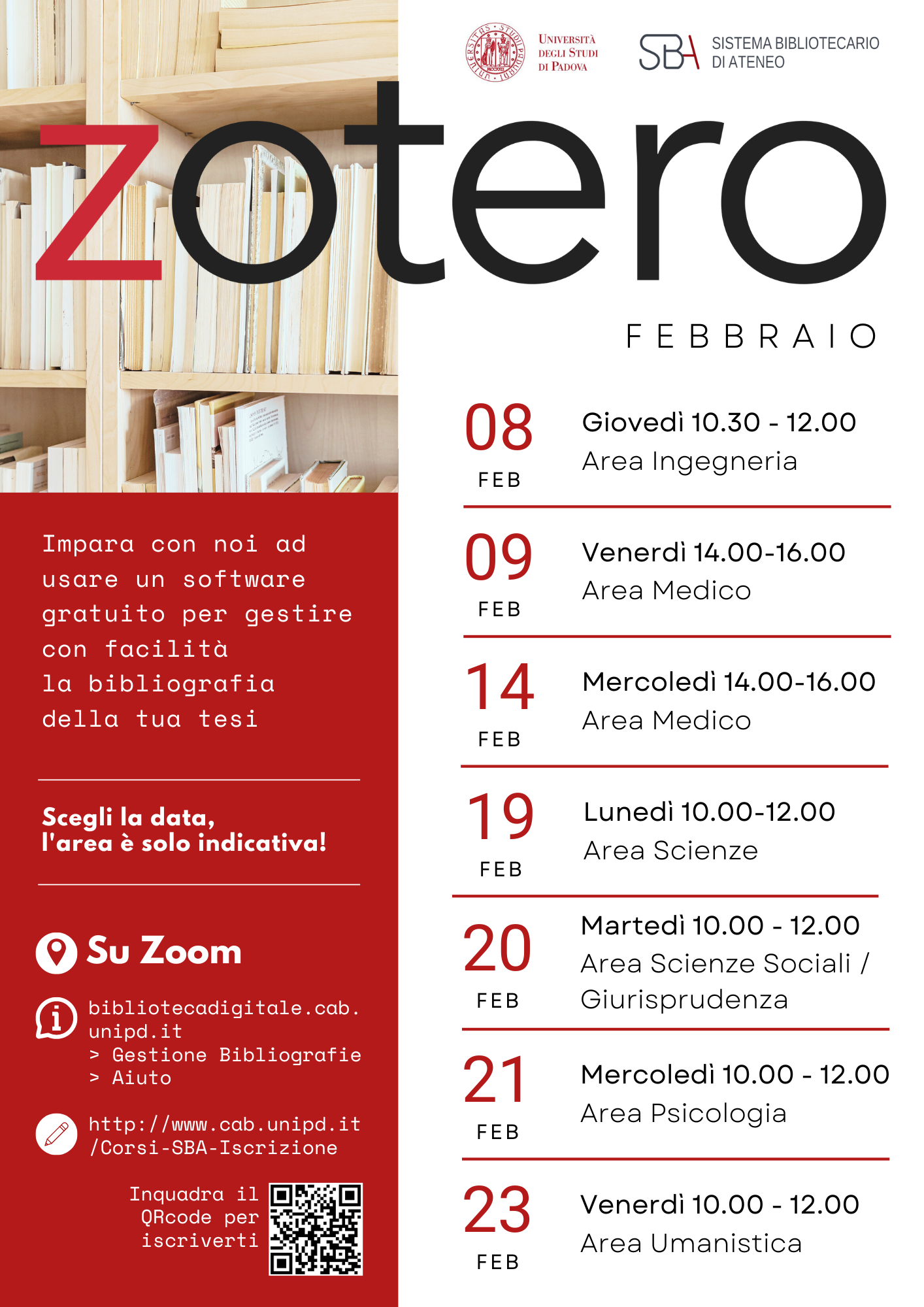 Calendario corsi Zotero febbraio