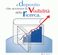 Logo dello SBA per i lavori di ricerca con lo slogan "Il deposito che accresce la visibilità della ricerca"